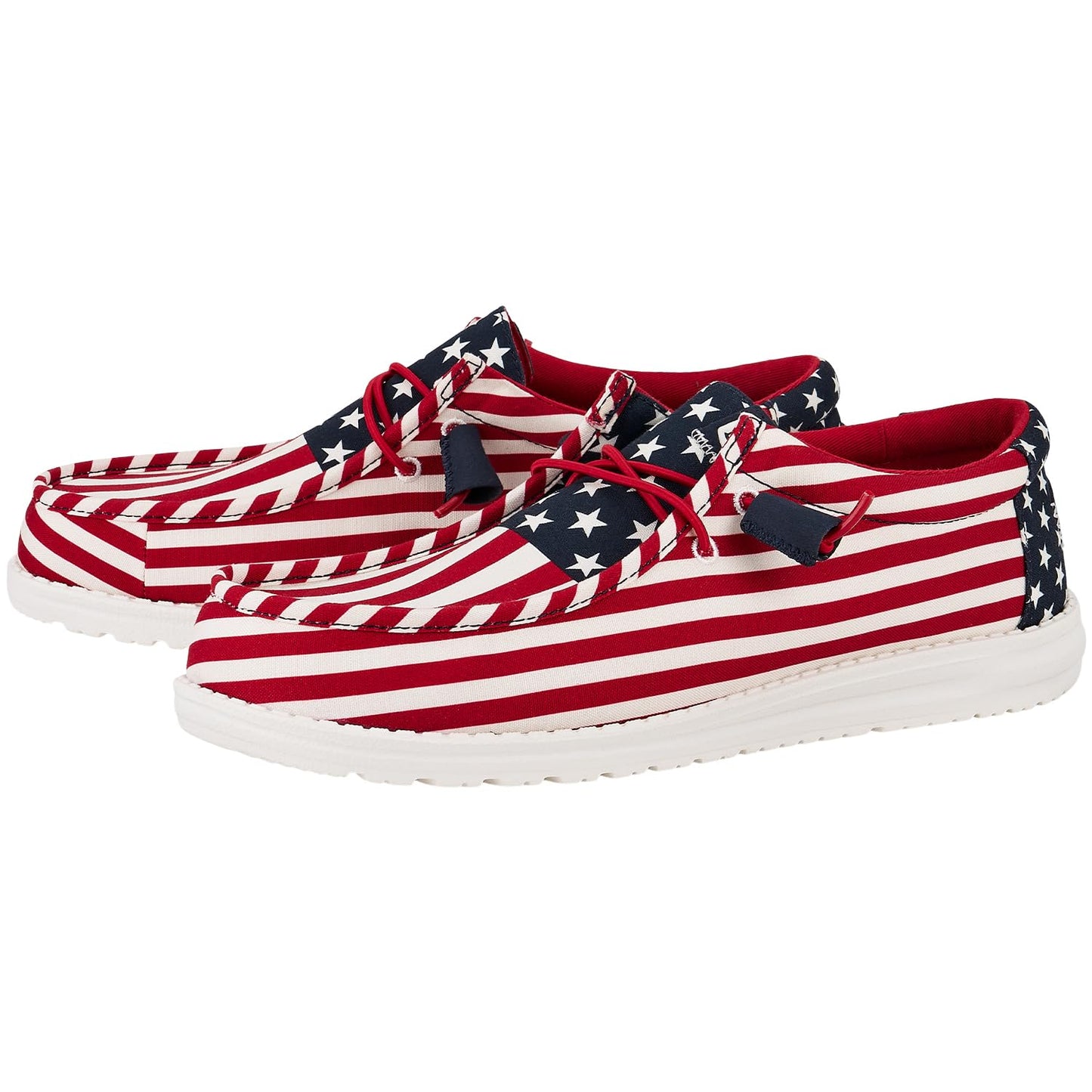 Hey Dude Wally Patriotic, Mens Shoes, Slip-on Loafers, Comfortable & Light-Weight