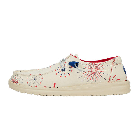 Hey Dude Wendy Americana Splatter, Women’s Shoes, Women’s Slip-on Loafers, Comfortable & Light-Weight