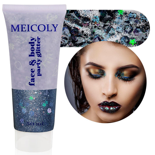 MEICOLY Red White and Blue Body Glitter,4th of July Accessories,4th of July Outfits for Women Kids,Fourth of July Patriotic Face Glitter for Independence Day President's Day Patriotic Veterans Day